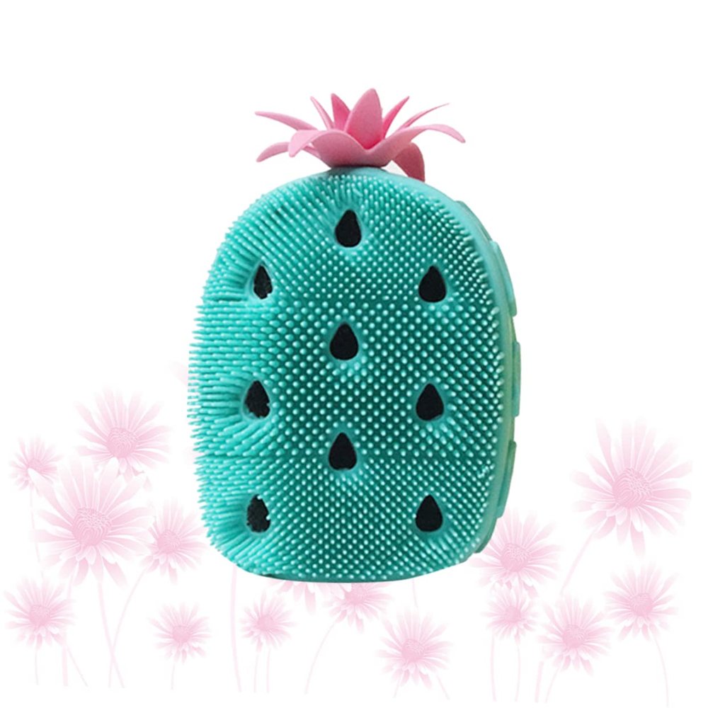 SOESFOUFU Pineapple-Shaped Silicone Shower Brush, Green