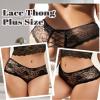 comeondear Women's Open-Crotch Lace Panty, Sexy Brazilian Lingerie, Plus-Size Curvy Underwear, Black, M-L view 4