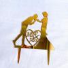 Laurel & Mason Wedding Cake Topper, Gold Acrylic Mr. & Mrs. Cake Decoration for Weddings, Engagements and Parties view 4