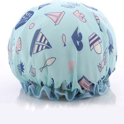 2-Pack Thick Double-Layer Waterproof Shower Caps, Blue Sea World