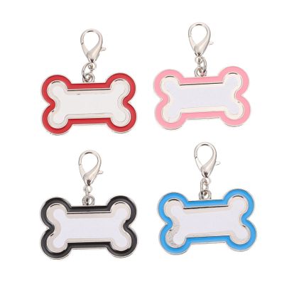 Sosoport Personalized Stainless Steel Pet Tags, Bone-Shaped, 4 Pieces