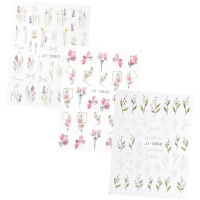Healeved 9-Sheet Flower Nail Stickers