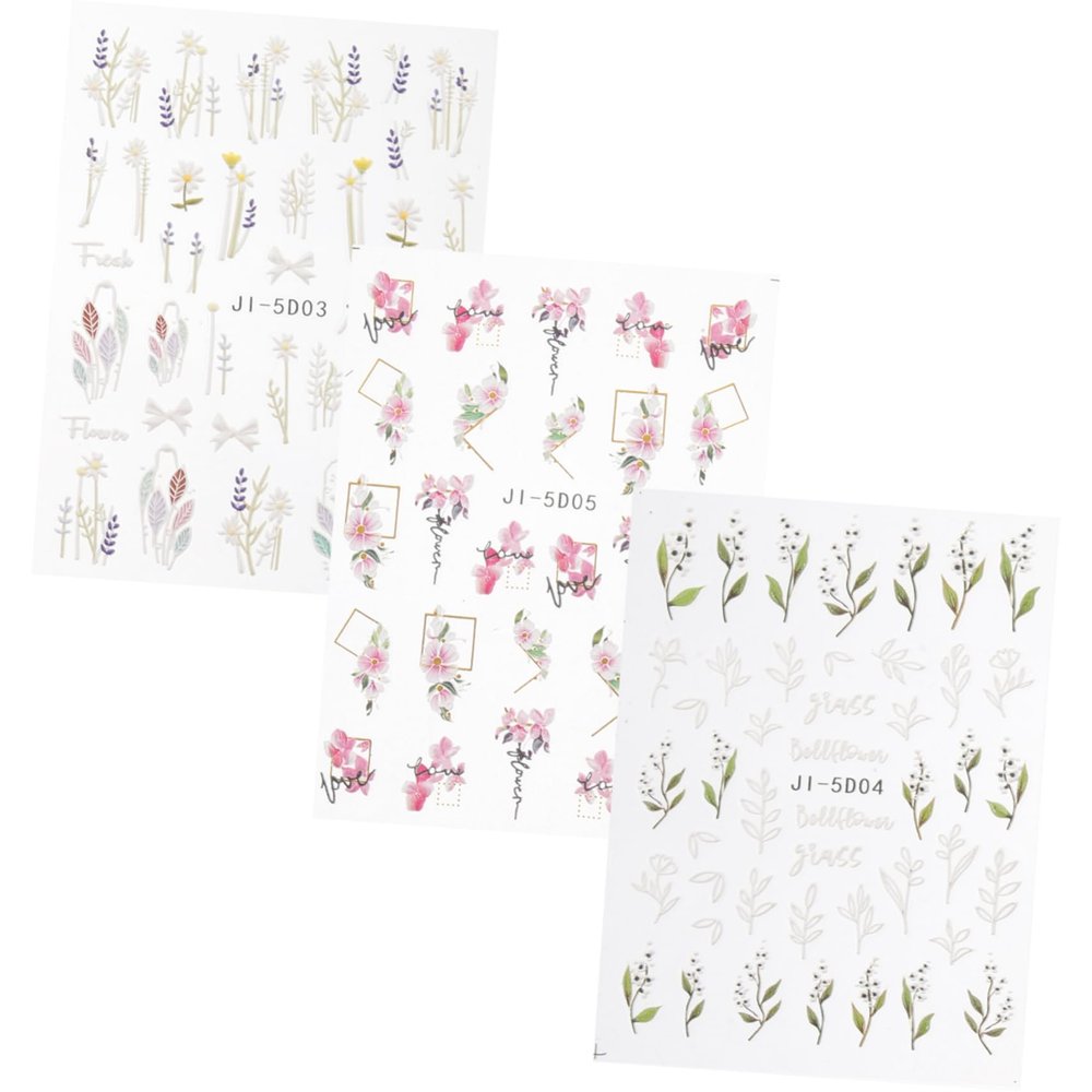 Healeved 9-Sheet Flower Nail Stickers