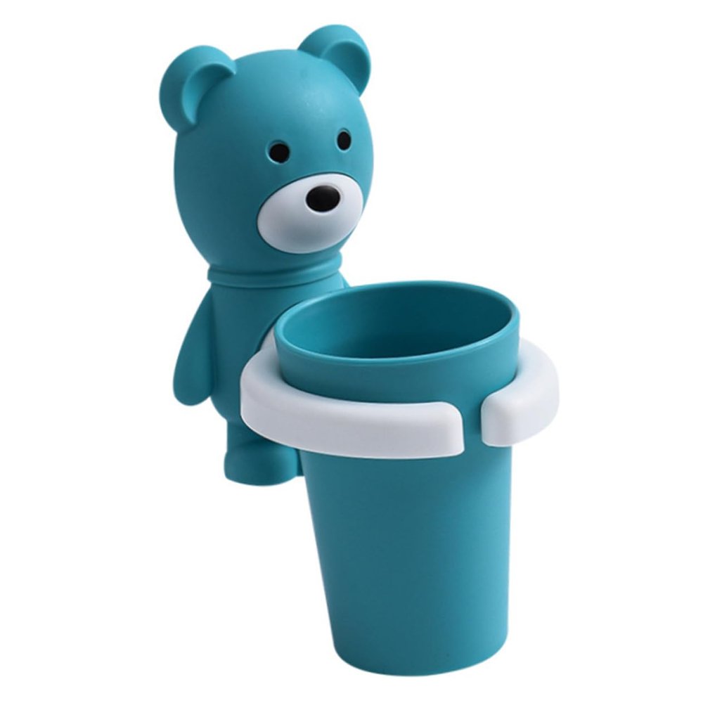 Wall-Mounted Kids' Toothbrush Holder with Rinse Cup