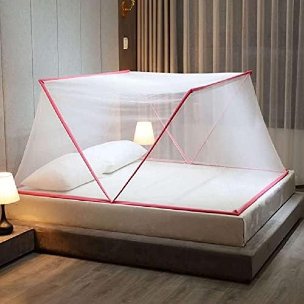 Automatic Foldable Mosquito Net, No Installation, Blue, 135 x 190 x 80 cm / 160 x 200 x 80 cm