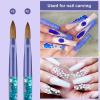 Jemora Blue Quicksand Sequin Nail Art Pen, French Crystal Sculpting Pen and Brush Tool view 2