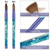 Jemora Blue Quicksand Sequin Nail Art Pen, French Crystal Sculpting Pen and Brush Tool view 4