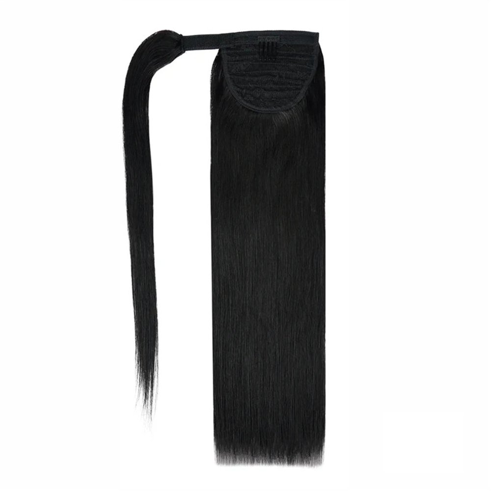 Straight Human Hair Wrap-Around Ponytail Extension