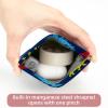 Cactus-Pattern Cosmetic Bag with Snap Closure, Waterproof Travel Makeup Pouch, Multicolor 09, 7.1 x 5.8 in / 4.7 x 4.5 in view 3