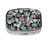Square Cactus-Print Pill Box with Metal Coating view 1