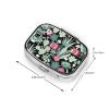 Square Cactus-Print Pill Box with Metal Coating view 3