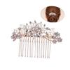 Bridal Alloy Hair Comb with Pearls, Floral Design view 1