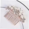 Bridal Alloy Hair Comb with Pearls, Floral Design view 2