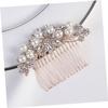 Bridal Alloy Hair Comb with Pearls, Floral Design view 3