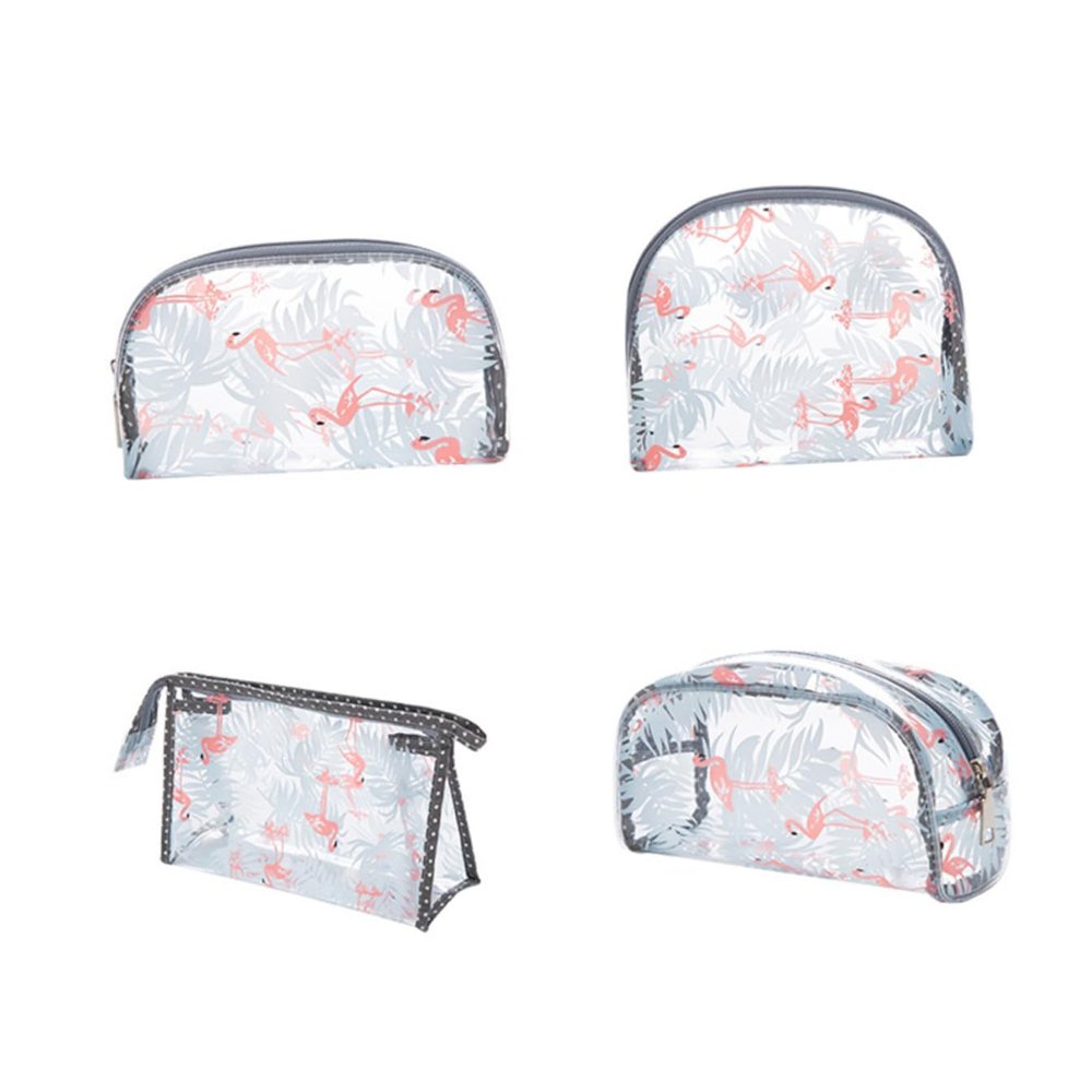 MAGICLULU 1-Pc Flamingo PVC Half-Moon Makeup Storage Bag