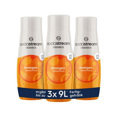 SodaStream Orange Syrup, 3 x 440 ml, Makes up to 9 L