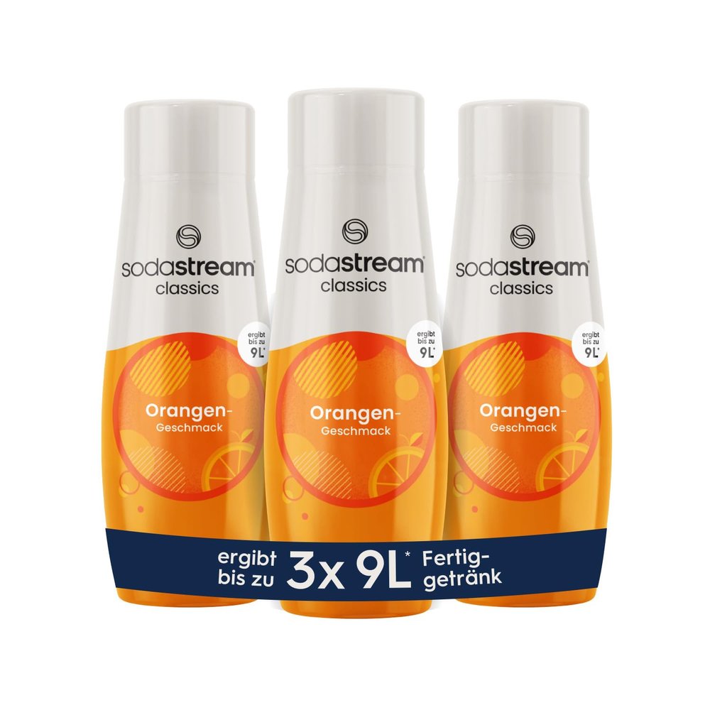 SodaStream Orange Syrup, 3 x 440 ml, Makes up to 9 L