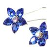 U-Shaped Rhinestone Hairpins for Bridal Hairstyles, 4 Pieces, Blue view 3