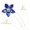 U-Shaped Rhinestone Hairpins for Bridal Hairstyles, 4 Pieces, Blue view 4