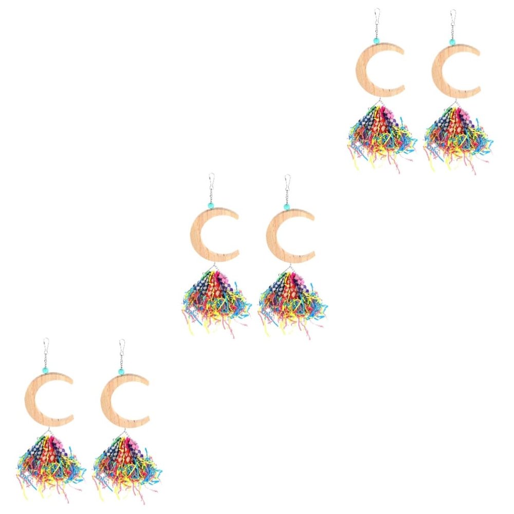 VANZACK 6-Piece Moon Design Bird Swing for Parrots