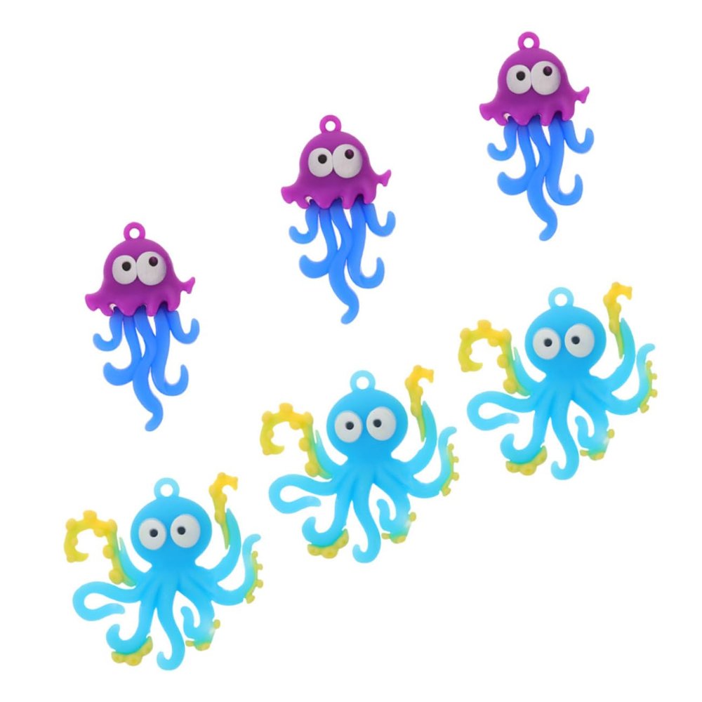 Yardwe 6-Piece Floating Octopus Aquarium Ornament