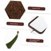 Wooden Makeup Hand Mirror with Tassel view 4