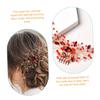 Red Bridal Wedding Hair Comb with Crystal view 2