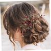 Red Bridal Wedding Hair Comb with Crystal view 3