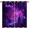 ANHOPE Space Purple Pink Galaxy Blackout Thermal Curtains with Grommets, 2-Pack, H 183 x W 140 cm view 2