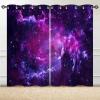 ANHOPE Space Purple Pink Galaxy Blackout Thermal Curtains with Grommets, 2-Pack, H 183 x W 140 cm view 3