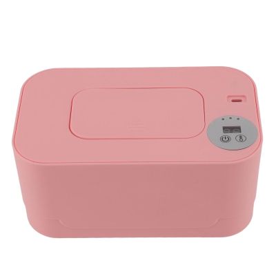 SIXRUN Baby Wipe Warmer, Adjustable Temperature, Portable USB Wipe Holder and Dispenser, Pink