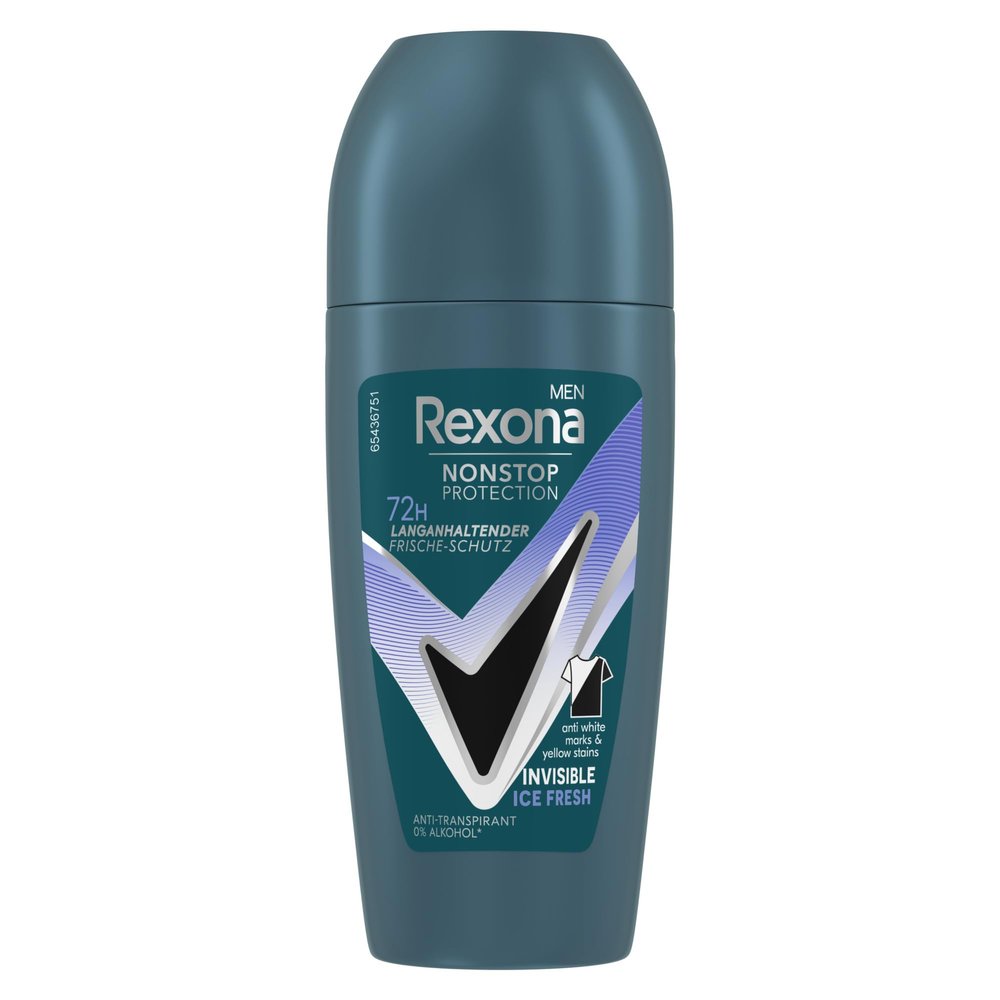 Rexona Men Invisible Ice Fresh Anti-Perspirant Roll-On, 72-Hour Protection, 50 ml
