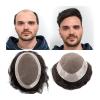 Men’s Fine Mono Human Hair Toupee with PU Border view 1