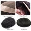 Men’s Fine Mono Human Hair Toupee with PU Border view 2