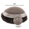 Men’s Fine Mono Human Hair Toupee with PU Border view 4