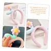 2-Piece Headband Set for Face Washing and Makeup, Pink Flower view 3