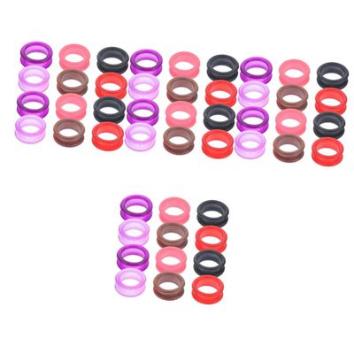 Sosoport 48-Piece Silicone Finger Rings for Hair Scissors, Flexible, Non-Slip, Assorted Colors