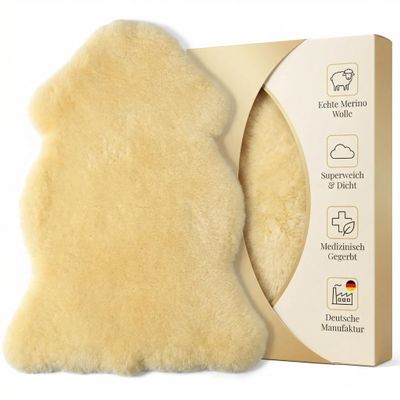 LANABEST Premium Baby Sheepskin, 90 cm, Genuine Merino Lambskin, OEKO-TEX