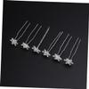MAGICLULU 18-Piece Set of Women's U-Shaped Rhinestone Snowflake Hairpins, White view 2