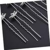 MAGICLULU 18-Piece Set of Women's U-Shaped Rhinestone Snowflake Hairpins, White view 3