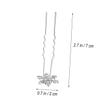 MAGICLULU 18-Piece Set of Women's U-Shaped Rhinestone Snowflake Hairpins, White view 4
