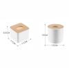 Multifunctional Tissue Box Holder with Removable Wood Cover view 2