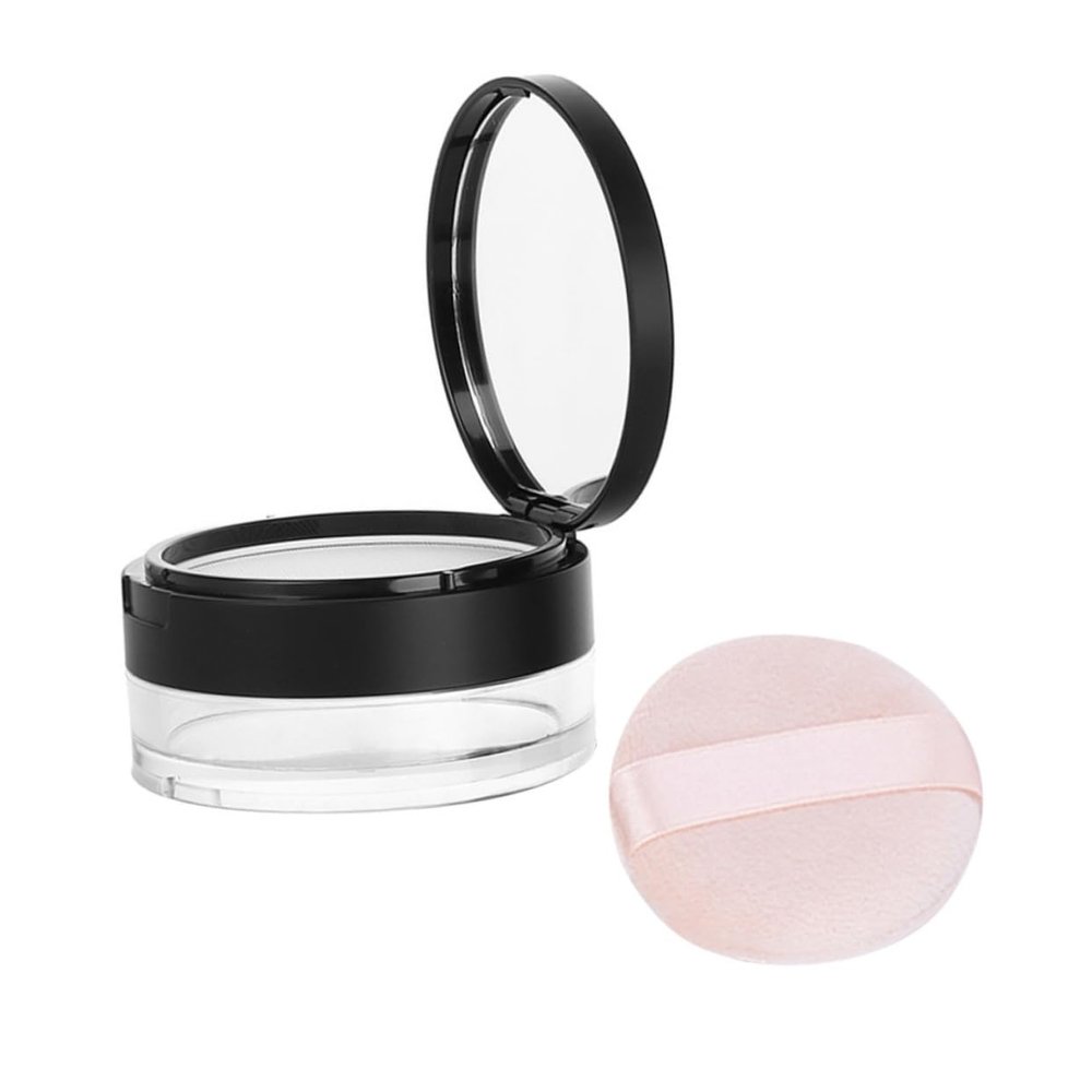 MAGICLULU Powder Compact with Mirror, Travel Powder Case Made of Durable Material, Small and Lightweight, for Loose Powder, Leak-Resistant