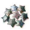 JRXFXEKW Natural Crystal Star, Hand-Carved, Five-Pointed, Moss Agate, 50–55 mm, 1 Piece view 2