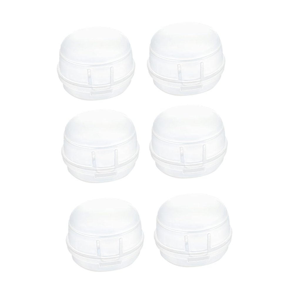 JECOMPRIS Gas Stove Knob Covers, 6-Pack, White Plastic Safety Covers with Childproofing