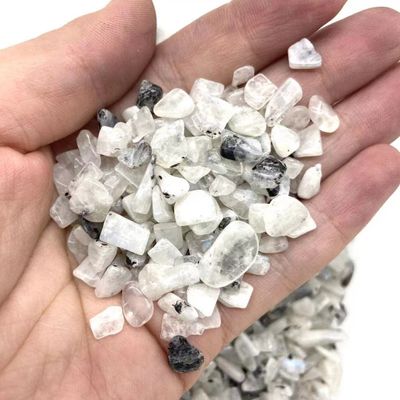 JRXFXEKW Home Decor, 200 g 8–15 mm Natural White Moon Quartz Crystal Gravel with Blue Flash