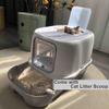 Hooded Cat Litter Box with Drawer and Scoop view 2