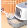 Hooded Cat Litter Box with Drawer and Scoop view 3