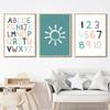 SHUYINGHENGXIE Sun Alphabet Numbers Wall Art Canvas Paintings, Nordic Posters and Prints for Baby and Kids' Nursery Decor, No Frame, 30 x 40 cm x 3 view 1