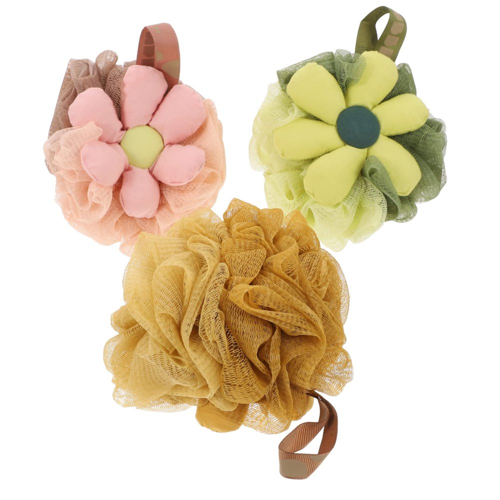 Healvian 3-Piece Loofah Exfoliating Body Sponges for Shower and Bath